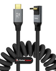 Coiled USB-C Cable, Braided USB-C to USB-C Cable, 40Gbps, 240W PD 3.1 Charging, 8K@60Hz Video, USB4.0 Type C for Thunderbolt 4/3, BMPCC, Canon R5/R6, Sony FX3/A7C, Mac, iPhone, USB-IF Certified