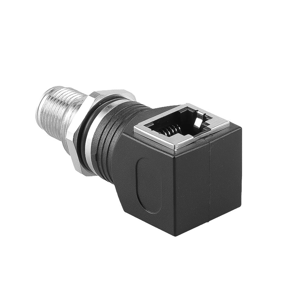 Alvin's Cables M12 X-Code 8-Pin to RJ45 Adapter Cat6a IP68 Waterproof Shielded, M12 Male to RJ45 Female Industrial Ethernet Connector for Cognex Keyence Basler Baumer Datalogic Microscan Sick