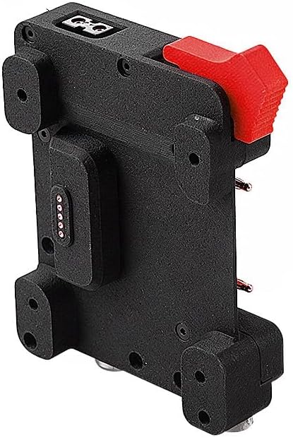 Alvin's Cables Gold Mount Battery Plate for SmallHD Ultra 5 &amp; Ultra 7, Direct Contact Power Supply with 1 x D-Tap &amp; 2 x 0B 2 Pin Outputs, G-Mount System, Black and Red