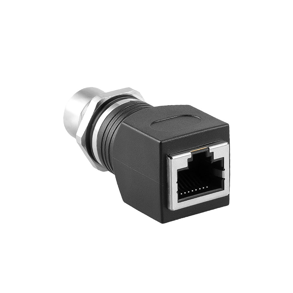 Alvin's Cables M12 X-Code 8-Pin to RJ45 Adapter Cat6a IP68 Waterproof Shielded, M12 Female to RJ45 Female Industrial Ethernet Connector for Cognex Keyence Basler Baumer Datalogic Microscan Sick
