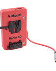 Alvin's Cables V Mount Battery Plate for DJI Ronin 4D, V-Mount Power Plate with D-Tap & 0B 2-Pin Outputs, Straight / Rotatable Right Angle 1B 6-Pin Power Cable, Red / Black