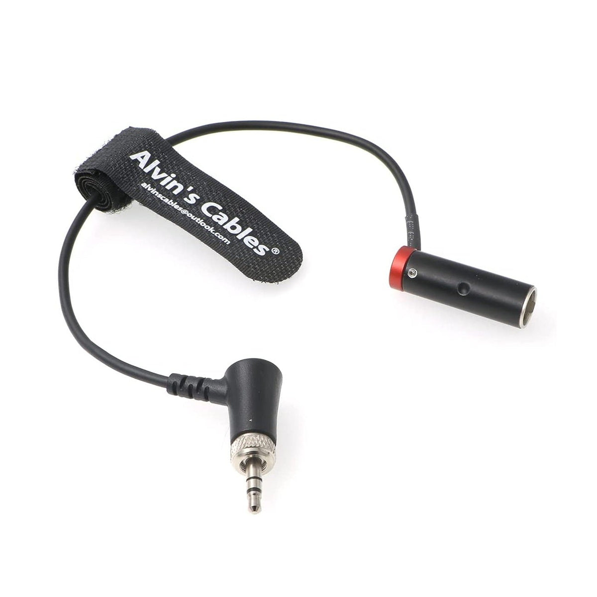Alvin's Cables Low-Profile TA3M Mini-XLR 3-Pin Male to 3.5mm-TRS-Locking Audio-Cable for Canon-EOS-C70 from Deity BP-TRX Sennheiser-EK-100 G4|G3 20cm|8inches Black|Red|Blue