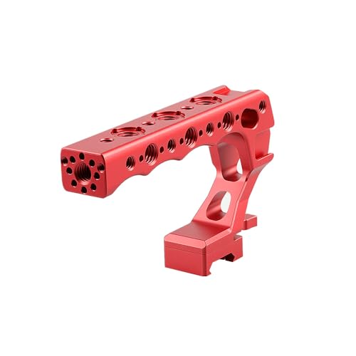 Alvin's Creativity Camera Top Handle with 3/8"-16 ARRI-Style Locating Pins, NATO Clamp Mount, 1/4"-20 &amp; 3/8"-16 Threads and 3 Cold Shoes for Camera Cages and Rigs