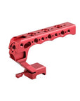 Alvin's Creativity Camera Top Handle with 3/8"-16 ARRI-Style Locating Pins, NATO Clamp Mount, 1/4"-20 & 3/8"-16 Threads and 3 Cold Shoes for Camera Cages and Rigs