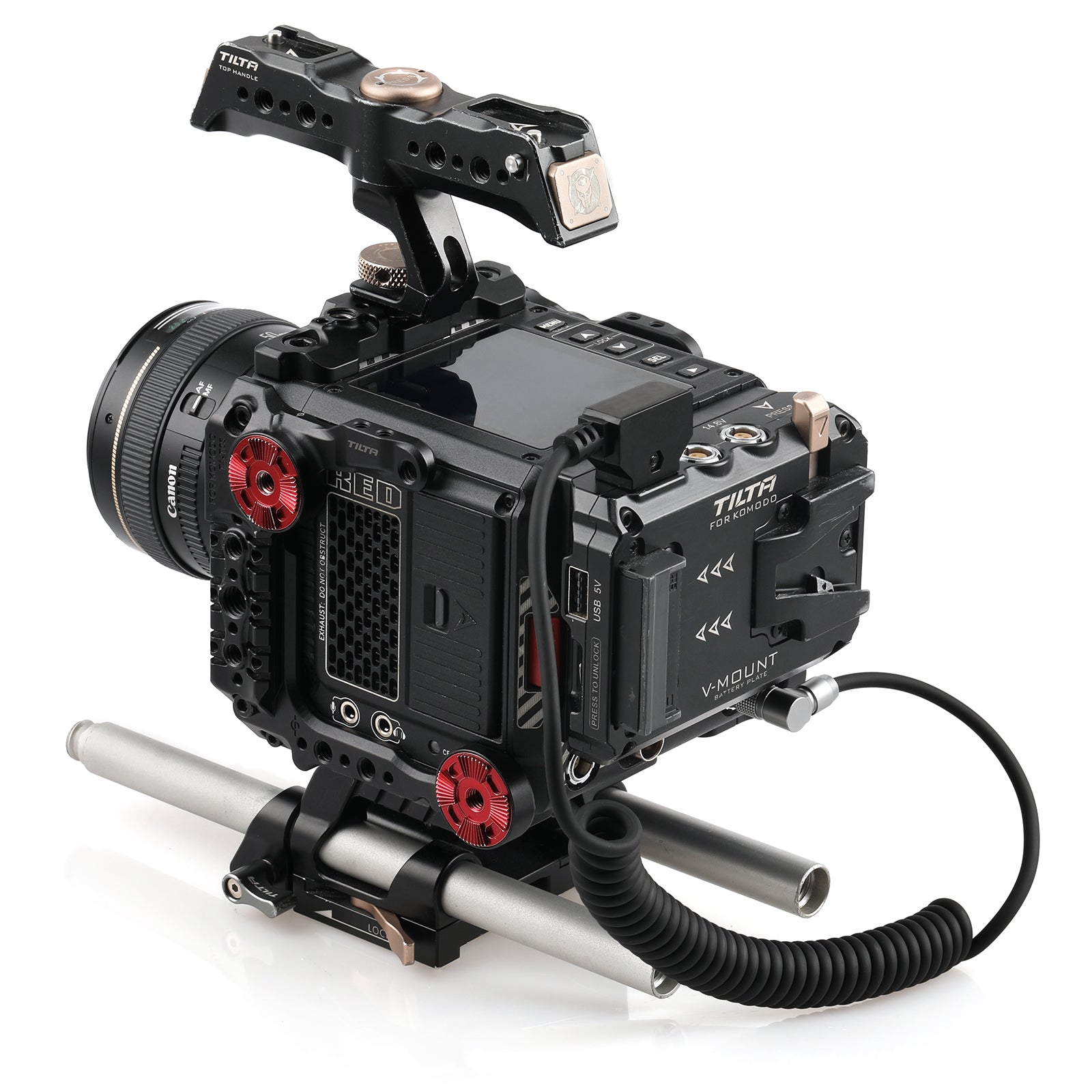 Rotatable Power-Cable for Red-Komodo 2-Pin-Female Right-Angle to D-tap Coiled-Cable Adjustable L-Shape Cord Alvin’s Cables