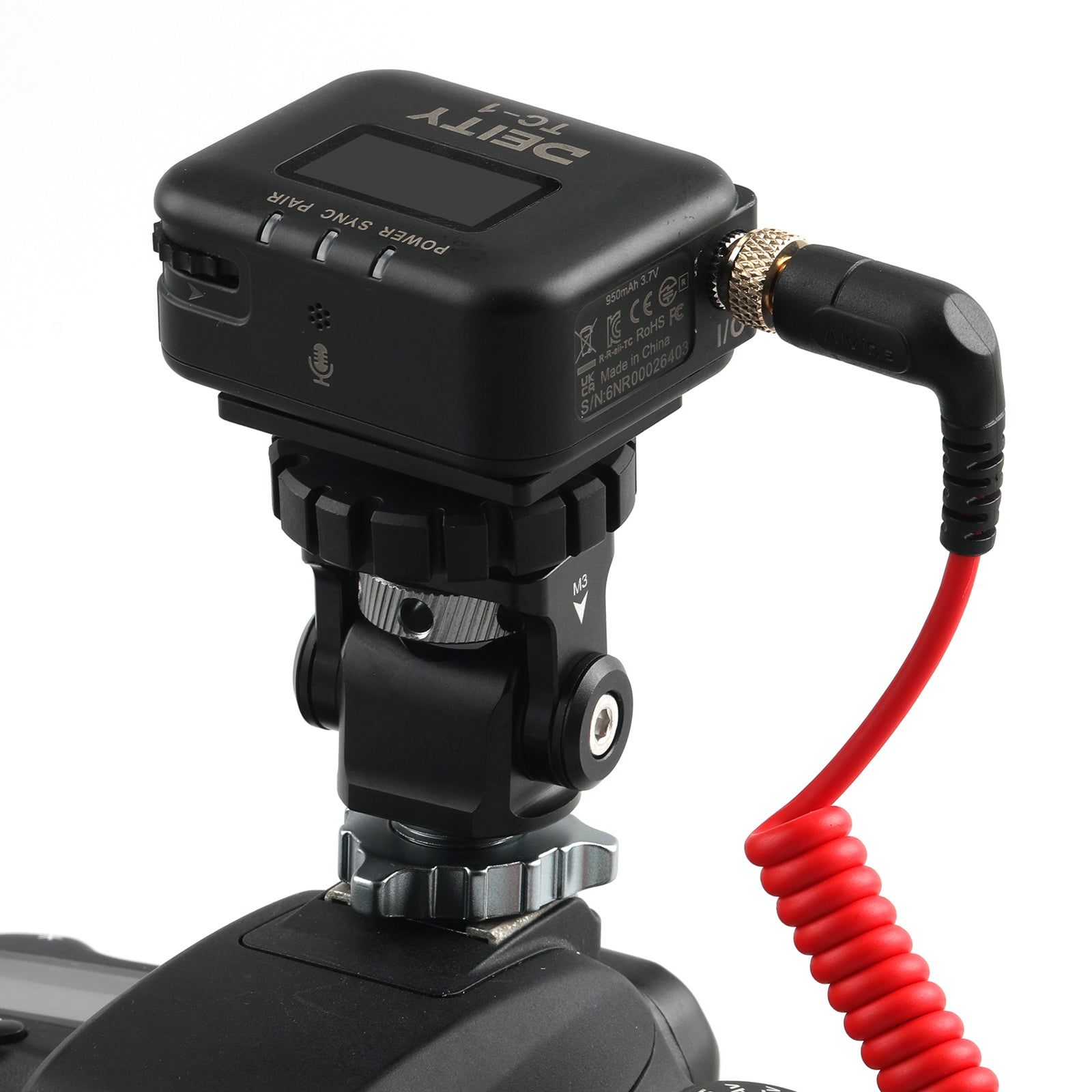 Alvin&#39;s Cables Locking 3.5mm TRS to 3.5mm TRS Audio Cable for Sennheiser Deity TC-1 Right Angle TRS Coiled Cable for DSLR| Mirrorless Camera