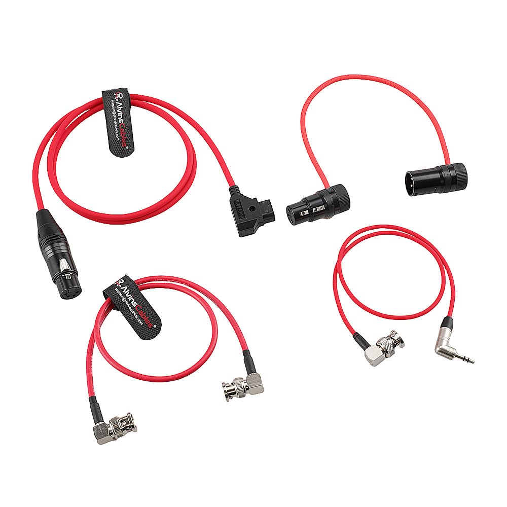 Alvin's Cables Camera Cable Set for Blackmagic URSA Mini, 12G SDI BNC Coaxial Cable| Rotatable XLR 3 Pin Male to Female| XLR 4 Pin Female to D-Tap Power Cable| 3.5mm to BNC Timecode Cable