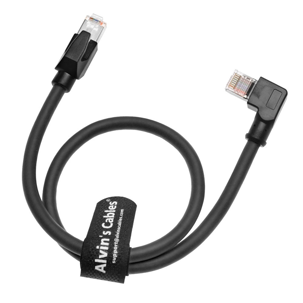 Alvin's Cables RJ45 Ethernet Cable, Right-Angle Cat6a Shielded Industrial Profinet Ethernet Cable High-Flex Drag-Chain High-Speed Gold-Plated Connectors for PLC, Robotics &amp; Motion Control 2ft/60cm