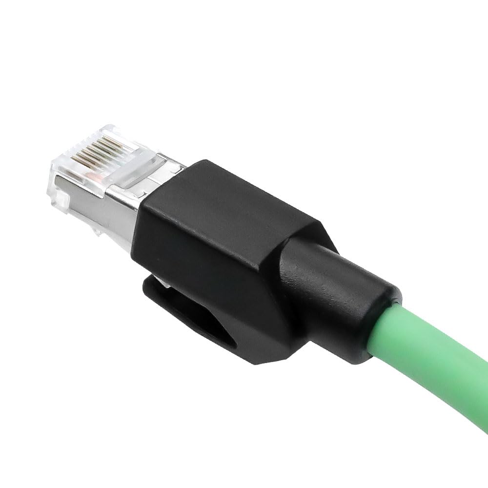 Alvin's Cables M12 D-Code 4 Pin Male to RJ45 Ethernet Cable High-Flex for Industrial Camera Sensor, Automation Application 3.3ft/1m Green