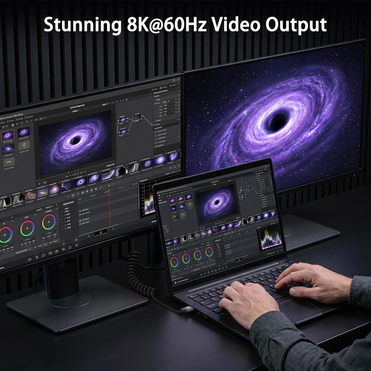 Coiled USB-C Cable, Braided USB-C to USB-C Cable, 40Gbps, 240W PD 3.1 Charging, 8K@60Hz Video, USB4.0 Type C for Thunderbolt 4/3, BMPCC, Canon R5/R6, Sony FX3/A7C, Mac, iPhone, USB-IF Certified