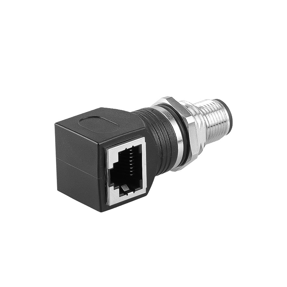 Alvin's Cables M12 D-Code 4-Pin to RJ45 Adapter Cat6a IP68 Waterproof Shielded, M12 Male to RJ45 Female Industrial Ethernet Connector for Cognex Keyence Omron Siemens Sick Baumer Datalogic