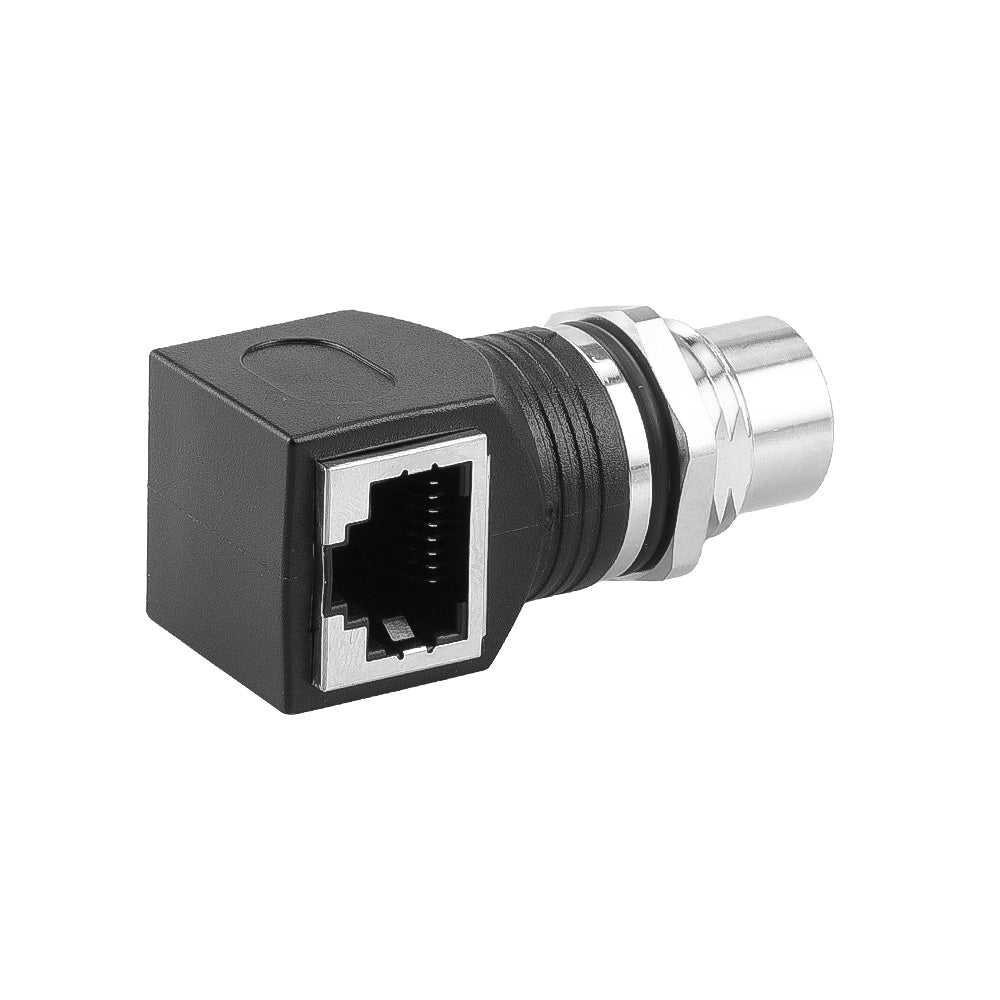 Alvin's Cables M12 A-Code 8-Pin to RJ45 Adapter Cat6a IP68 Waterproof Shielded, M12 Female to RJ45 Female Industrial Ethernet Connector for Cognex Keyence GigE Vision Basler AVT Sony CCD Cameras