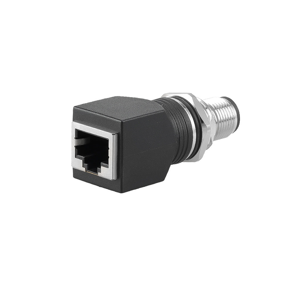 Alvin's Cables M12 D-Code 4-Pin to RJ45 Adapter Cat6a IP68 Waterproof Shielded, M12 Male to RJ45 Female Industrial Ethernet Connector for Cognex Keyence Omron Siemens Sick Baumer Datalogic
