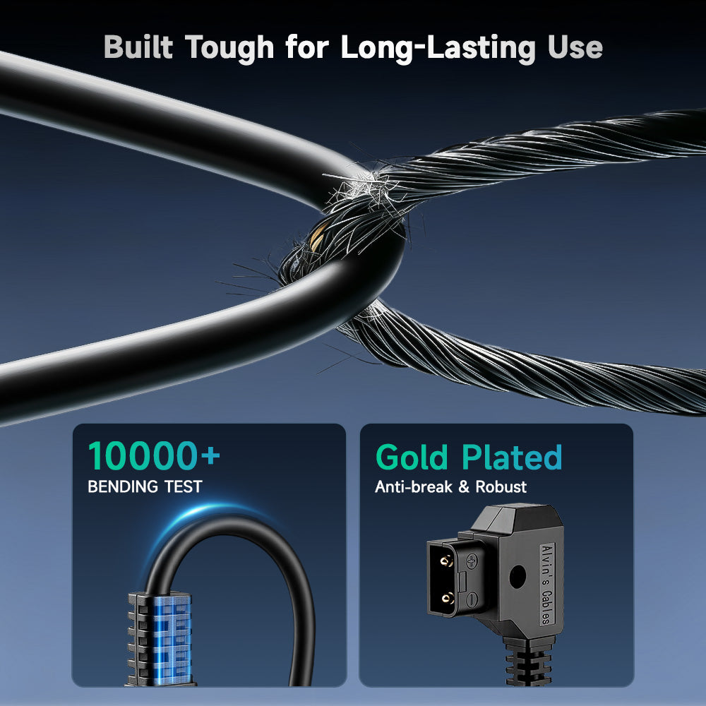 Alvin's Cables Dtap to BMPCC 6K 4K Coiled Power Cable for Blackmagic Pocket Cinema Camera 4K| 6K| pro V Mount Battery, Weipu 2 Pin Female to D Tap
