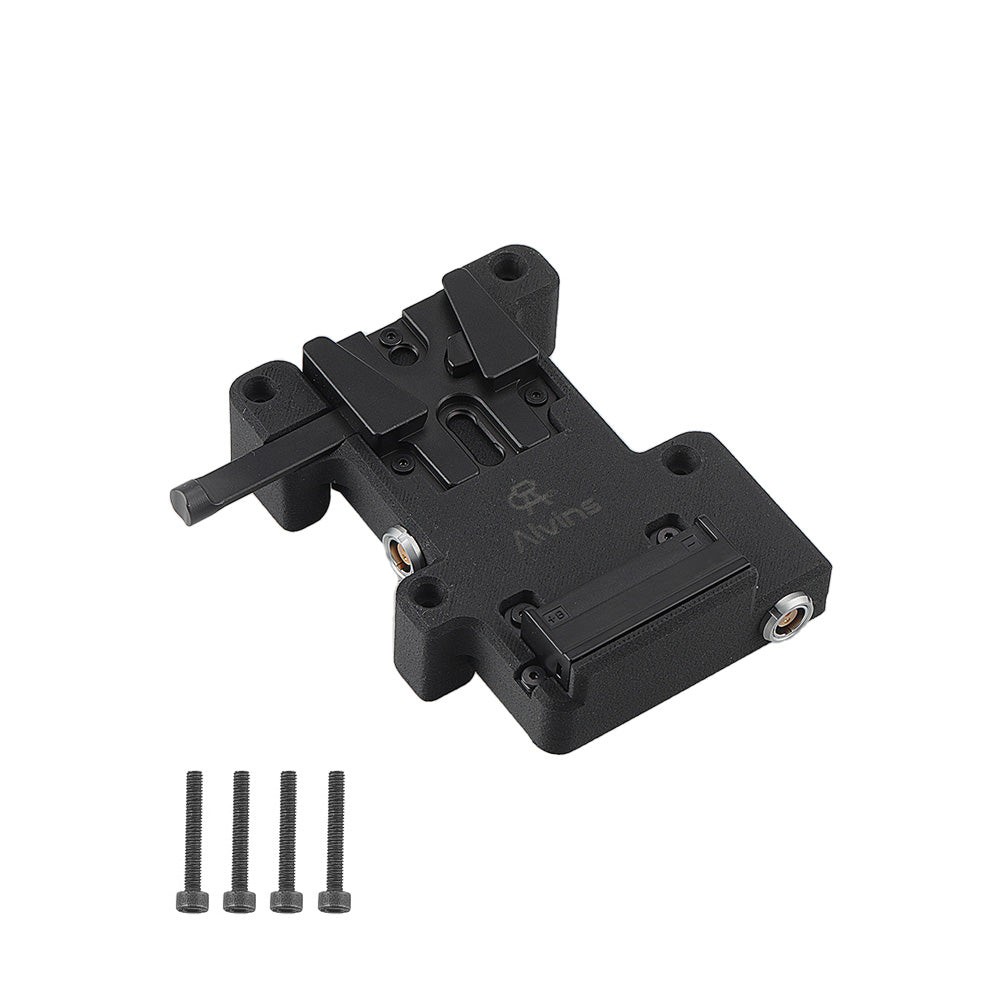 Alvin’s Cables V-Mount Battery Plate for SmallHD Ultra 5 &amp; Ultra 7, Direct Contact Power Supply with 1 x D-Tap &amp; 2 x 0B 2 Pin Outputs, Black