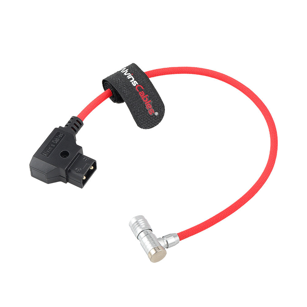 Alvin's Cables D-Tap to BMPCC 6K 4K Power Cable, Right Angle Weipu 2-Pin Female to D-Tap Male, Braided Ultra Flexible Cable for Blackmagic Pocket Cinema Camera 4K/6K/6K Pro, V-Mount, Red
