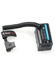 Alvin's Cables BP-U30 Dummy Battery to D-Tap Power Cable Fully Decoded, Coiled Dtap Power Cord for Blackmagic Pyxis 6K/12K, Sony PXW-Z200 & HXR-NX800 Camcorders