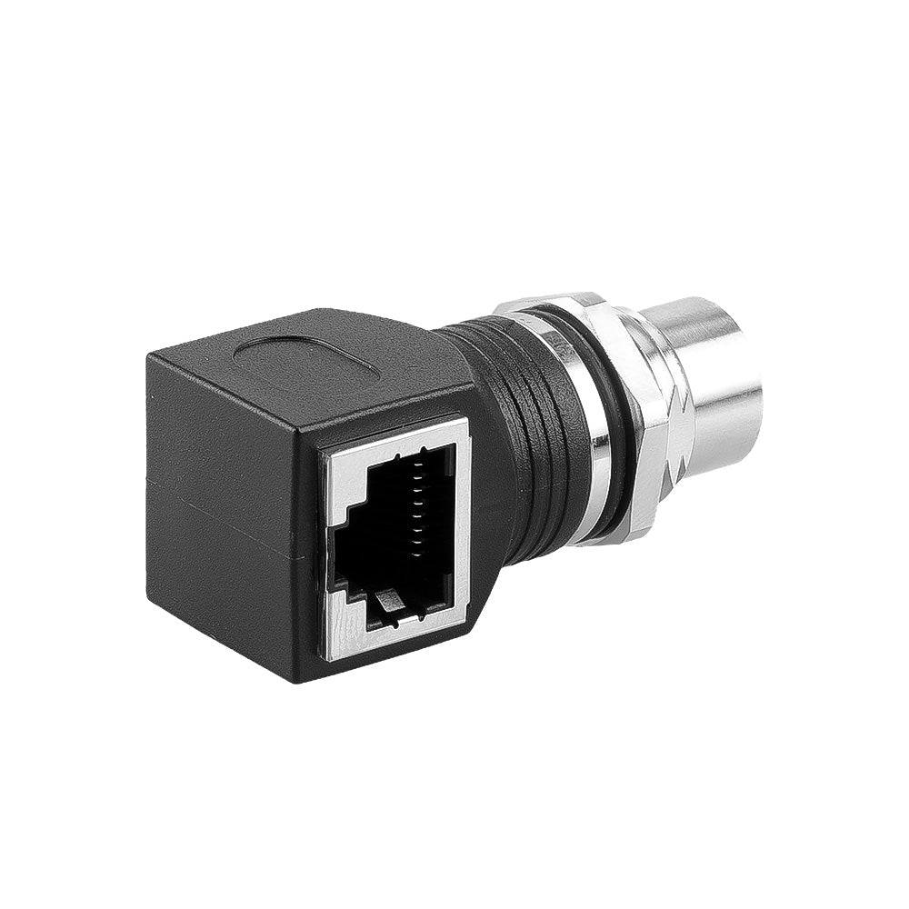 Alvin's Cables M12 X-Code 8-Pin to RJ45 Adapter Cat6a IP68 Waterproof Shielded, M12 Female to RJ45 Female Industrial Ethernet Connector for Cognex Keyence Basler Baumer Datalogic Microscan Sick