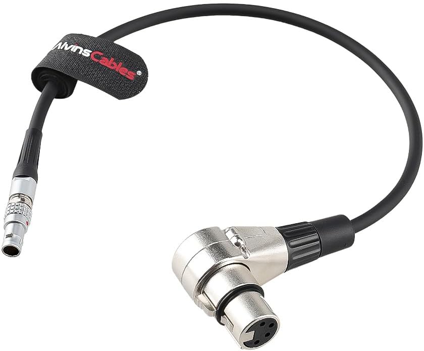 Alvin's Cables 26V Power Cable for Sony Venice Camera from MotoCrane Titan LT, 4-Pin to XLR 4-Pin Female Right-Angle Camera Power Cable 30cm|12inches