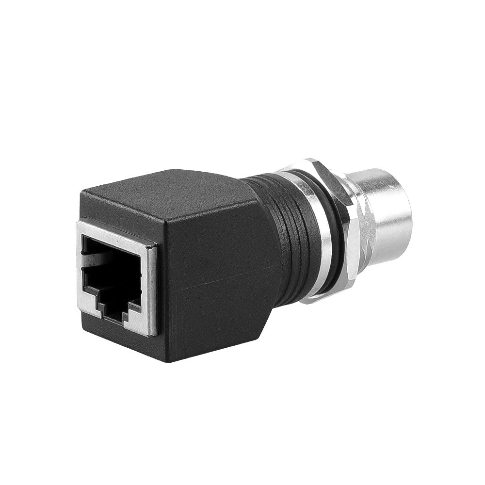 Alvin's Cables M12 A-Code 8-Pin to RJ45 Adapter Cat6a IP68 Waterproof Shielded, M12 Female to RJ45 Female Industrial Ethernet Connector for Cognex Keyence GigE Vision Basler AVT Sony CCD Cameras