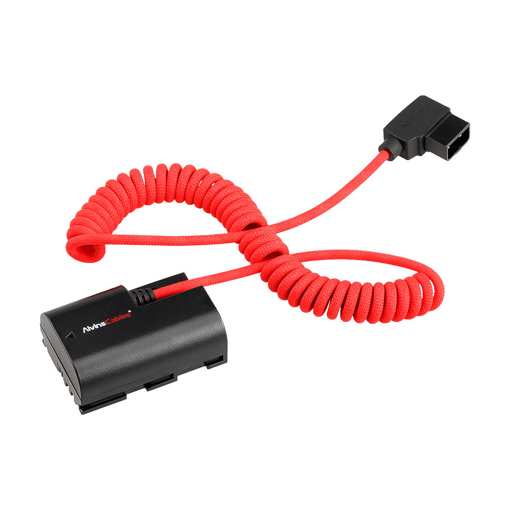 Alvin's Cables LP-E6P Dummy Battery to D-Tap Braided Coiled Power Cable