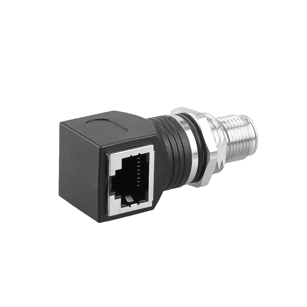 Alvin's Cables M12 X-Code 8-Pin to RJ45 Adapter Cat6a IP68 Waterproof Shielded, M12 Male to RJ45 Female Industrial Ethernet Connector for Cognex Keyence Basler Baumer Datalogic Microscan Sick