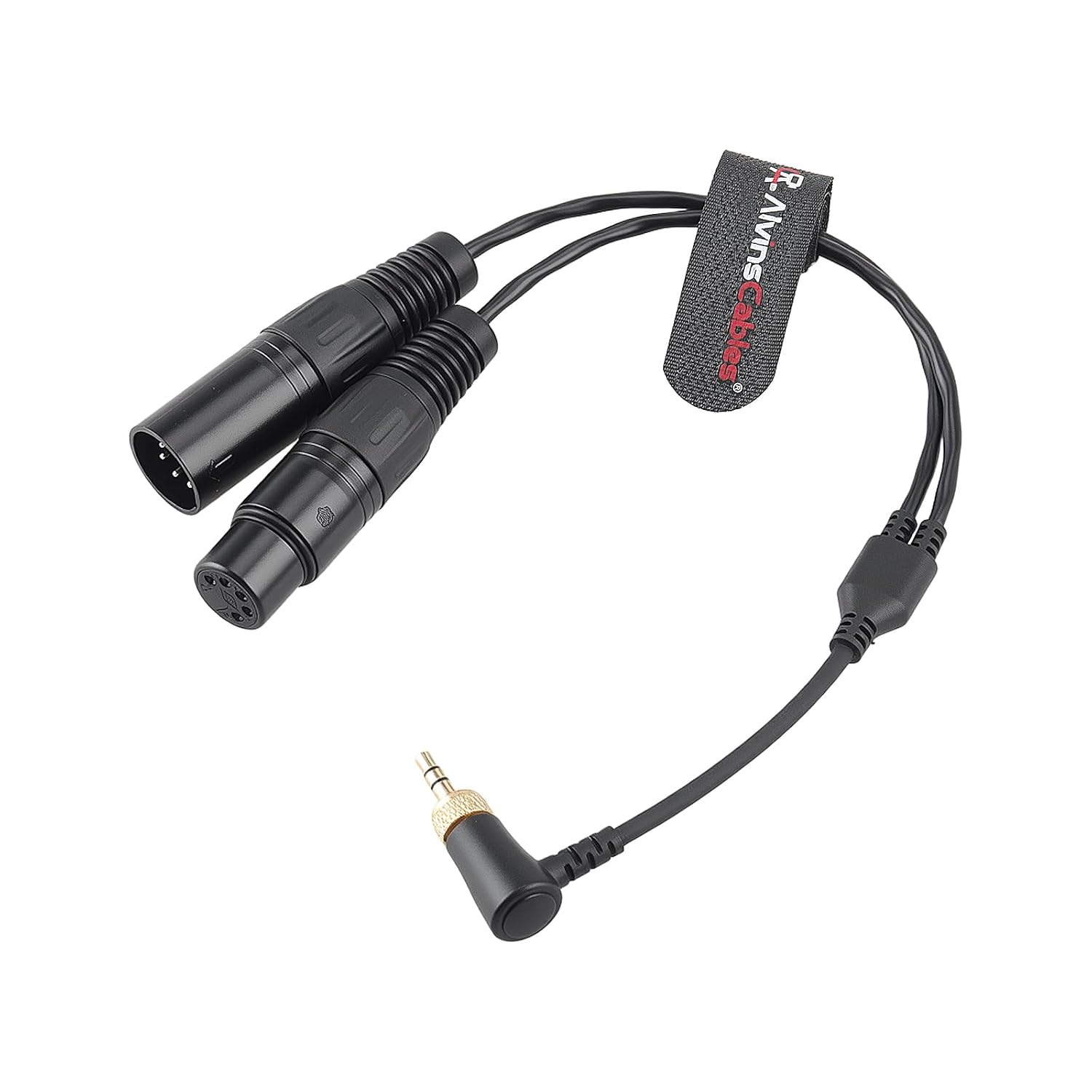 Alvin's Cables DMX Adapter Cable for Nanlite Forza FC PavoSlim PavoTube II Lights, Lock 3.5mm TRS to Dual XLR 5-Pin DMX Splitter Cable 30cm 12inches