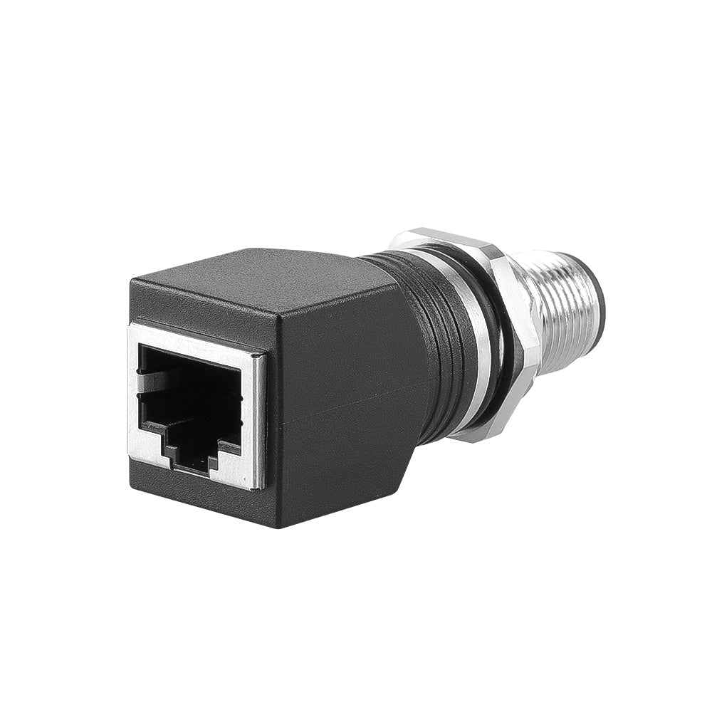 Alvin's Cables M12 A-Code 8-Pin to RJ45 Adapter Cat6a IP68 Waterproof Shielded, M12 Male to RJ45 Female Industrial Ethernet Connector for Cognex Keyence GigE Vision Basler AVT Sony CCD Cameras