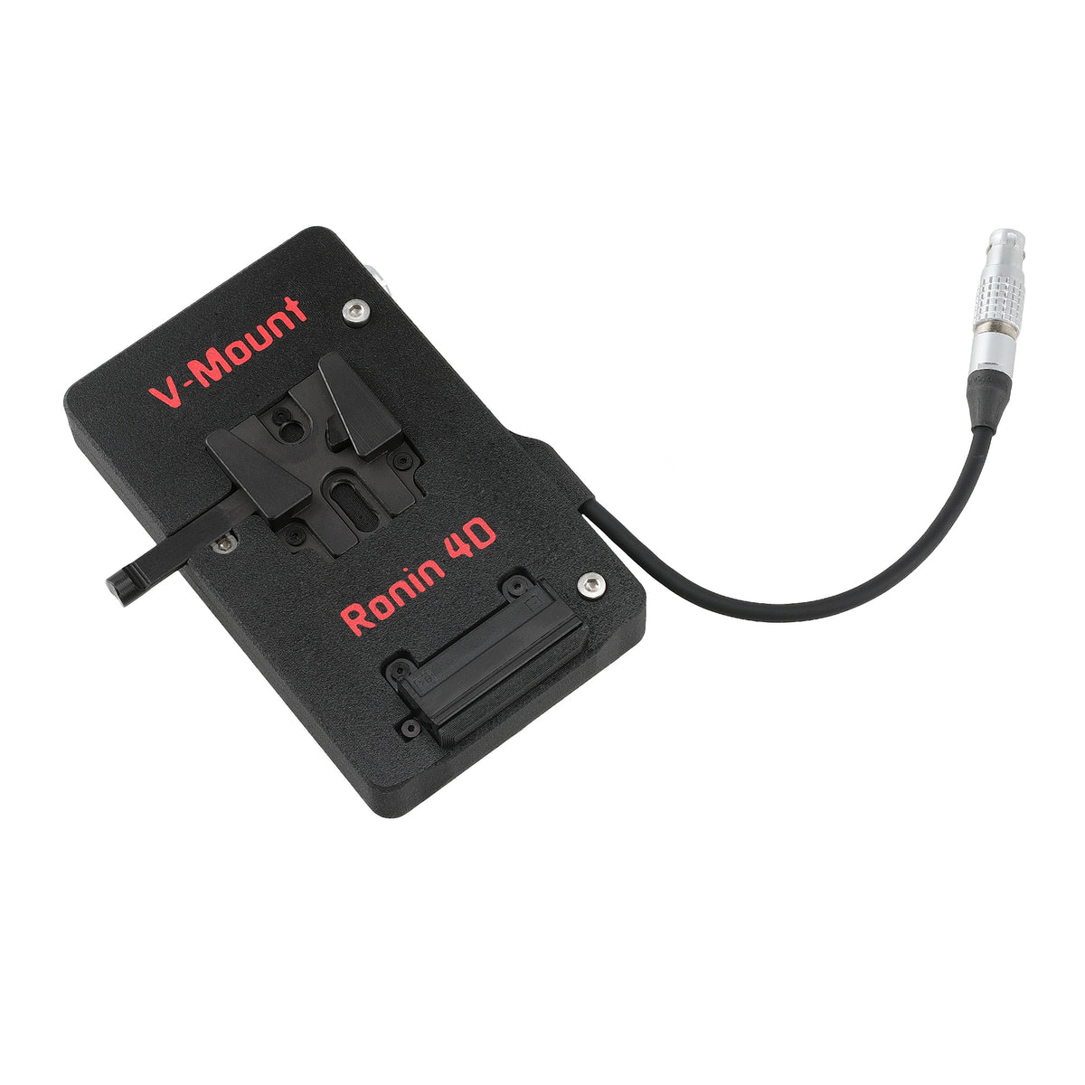 Alvin's Cables V Mount Battery Plate for DJI Ronin 4D, V-Mount Power Plate with D-Tap &amp; 0B 2-Pin Outputs, Straight / Rotatable Right Angle 1B 6-Pin Power Cable, Red / Black