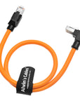 Alvin's Cables RJ45 Ethernet Cable, Down-Angle Cat6a Shielded Industrial Profinet Ethernet Cable High-Flex Drag-Chain High-Speed Gold-Plated Connectors for PLC, Robotics 9.84ft/3m Orange