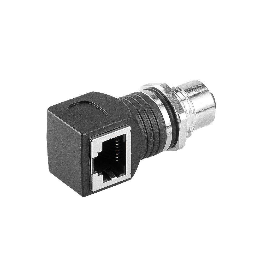 Alvin's Cables M12 D-Code 4-Pin to RJ45 Adapter Cat6a IP68 Waterproof Shielded, M12 Female to RJ45 Female Industrial Ethernet Connector for Cognex Keyence Omron Siemens Sick Baumer Datalogic