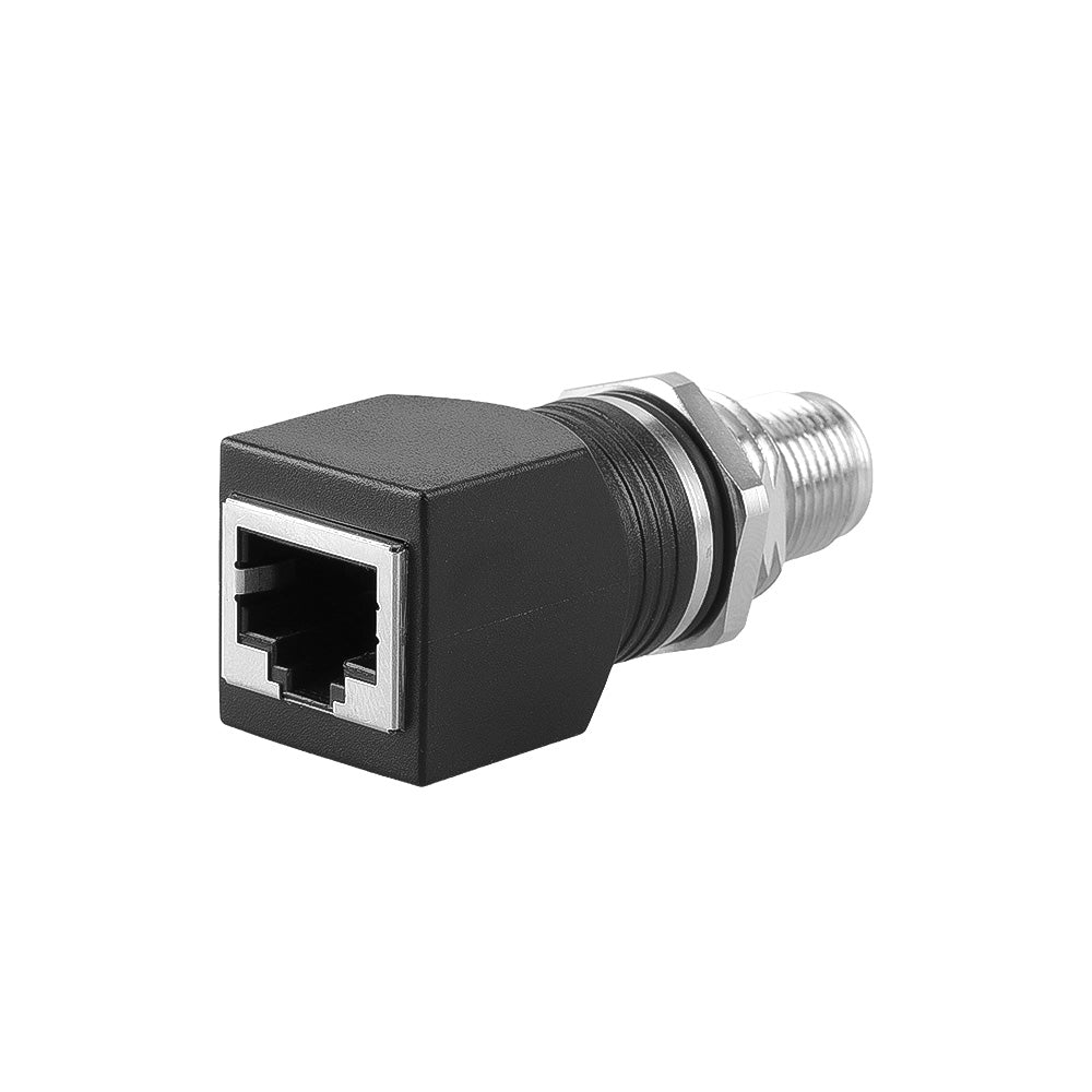 Alvin's Cables M12 X-Code 8-Pin to RJ45 Adapter Cat6a IP68 Waterproof Shielded, M12 Male to RJ45 Female Industrial Ethernet Connector for Cognex Keyence Basler Baumer Datalogic Microscan Sick
