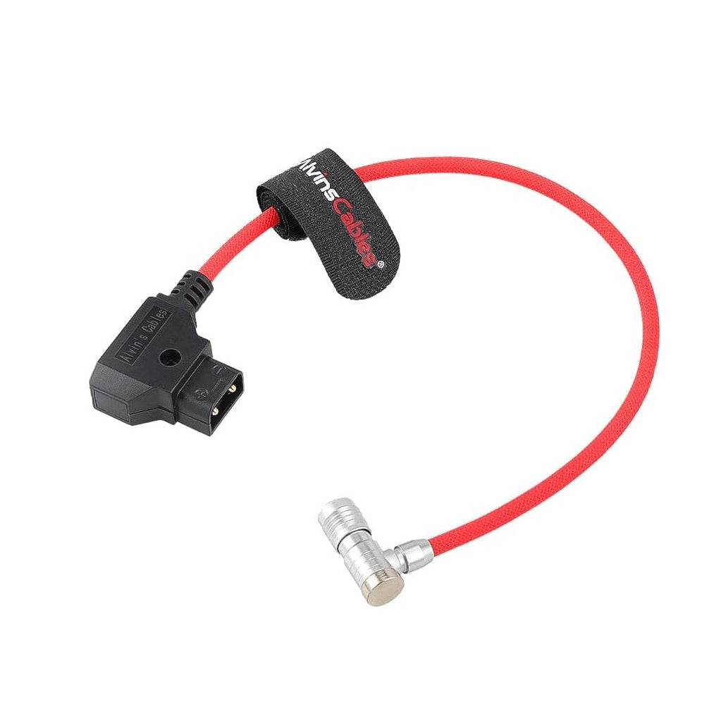 Alvin's Cables D-Tap to BMPCC 6K 4K Power Cable, Right Angle Weipu 2-Pin Female to D-Tap Male, Braided Ultra Flexible Cable for Blackmagic Pocket Cinema Camera 4K/6K/6K Pro, V-Mount, Red