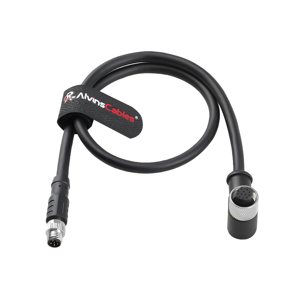 Alvin's Cables Livox Mid-360 LiDAR to Unitree Go2 Robot Dog Cable, Right-Angle M12 A-Code 12-Pin Female to M8 6-Pin Male, LiDAR Power &amp; Data Cord for Robotics, 3D Sensing Applications