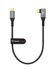 USB-C Cable, USB3.2 Gen 2x2 20Gbps Data Cable, 240W PD 3.1 Charging, 4K@60Hz Video, [Ultra-Soft] Right-Angled USB-C to USB-C Cable for BMPCC, Canon R5/R6, Sony FX3/A7C, ZCAM, Monitor, Dock, SSD, 30cm