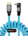 Coiled USB-C Cable, Braided USB-C to USB-C Cable, 40Gbps, 240W PD 3.1 Charging, 8K@60Hz Video, USB4.0 Type C for Thunderbolt 4/3, BMPCC, Canon R5/R6, Sony FX3/A7C, Mac, iPhone, USB-IF Certified