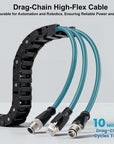 Alvin's Cables M12 X-Code 8 Pin Male to RJ45 Ethernet Cable for Cognex Keyence Camera, High-Flex Cat6a Cable for Industrial Automation, Fieldbus Module, Robotics,30M/98.4ft Green