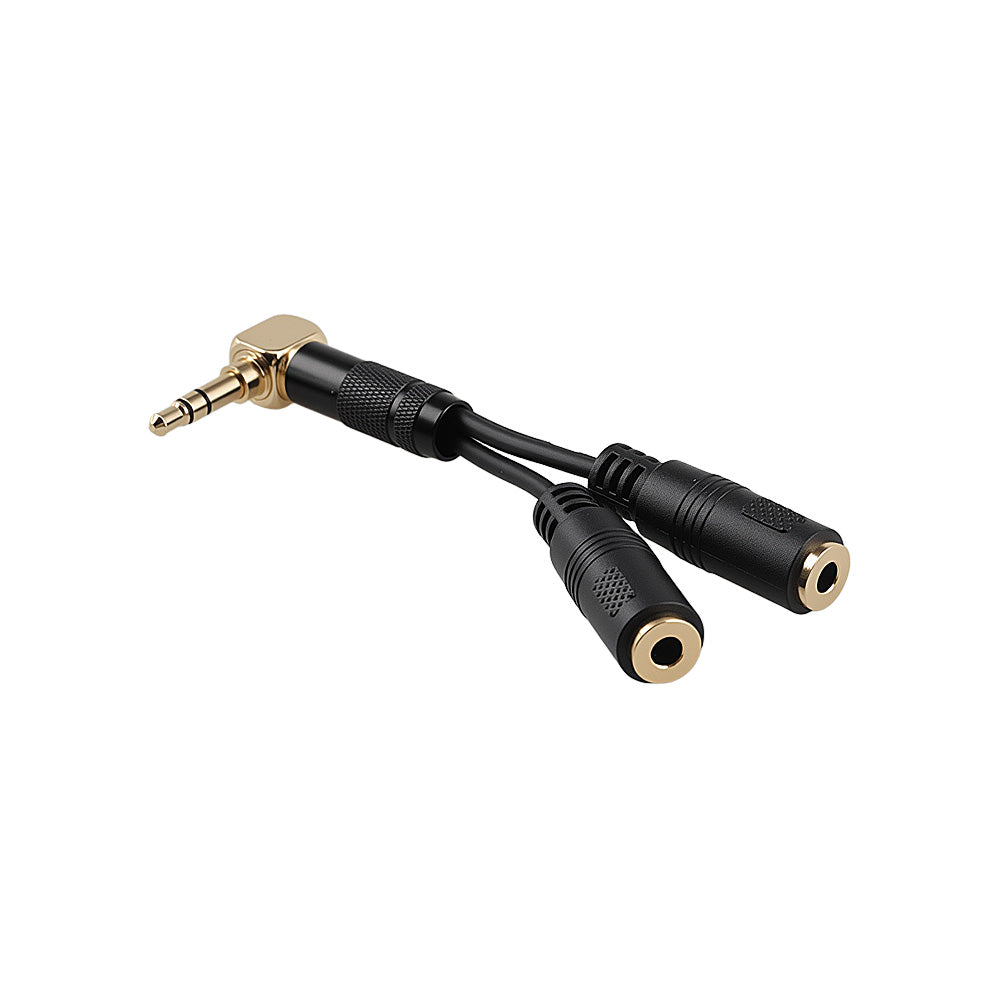 Alvin's Cables Tentacle Sync Timecode Splitter Cable, Right Angle 3.5mm TRS Male to 2 x 3.5mm Female Y-Cable for Sony FX6 FX9 F55, Ultra-Short Timecode Distribution Cable, 8cm