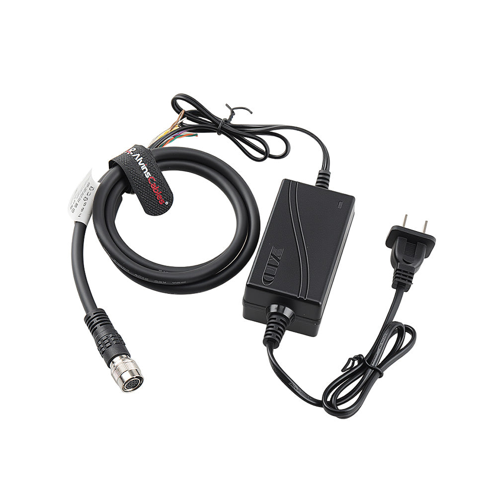 Alvin's Cables Industrial Camera I/O Cable + HR10A-10P-12S Hirose 12 Pin Female Power Adapter for Basler/Hikvision/Dahua/Sony/MindVision Camera, 12V 2A (1Meter / 3.3 FT)