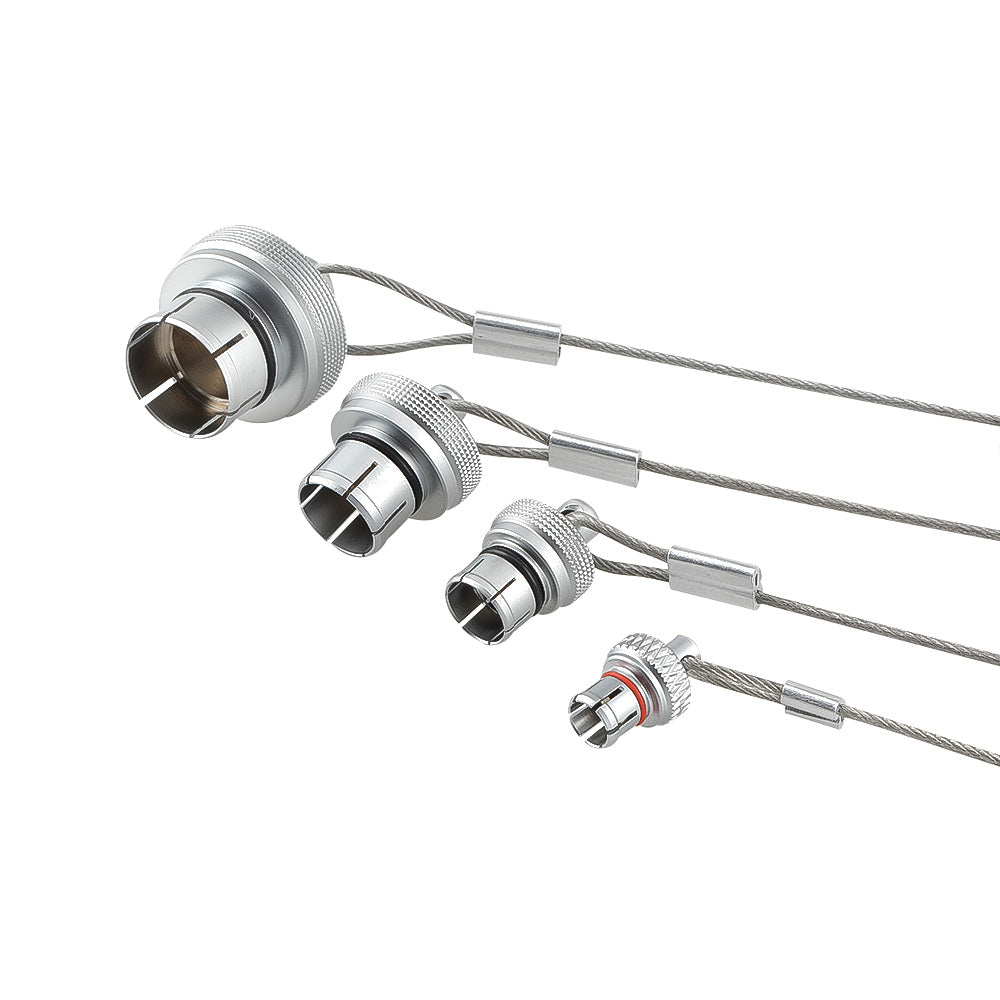 Alvin‘s Cables Dust Cap for LEMO Push-Pull Connectors, FGG 00B/0B/1B/2B Male Plug Pin Protector Cover with Stainless Steel Tether, IP68 Metal Cap for Machine Vision &amp; Industrial Cameras, 1 Set