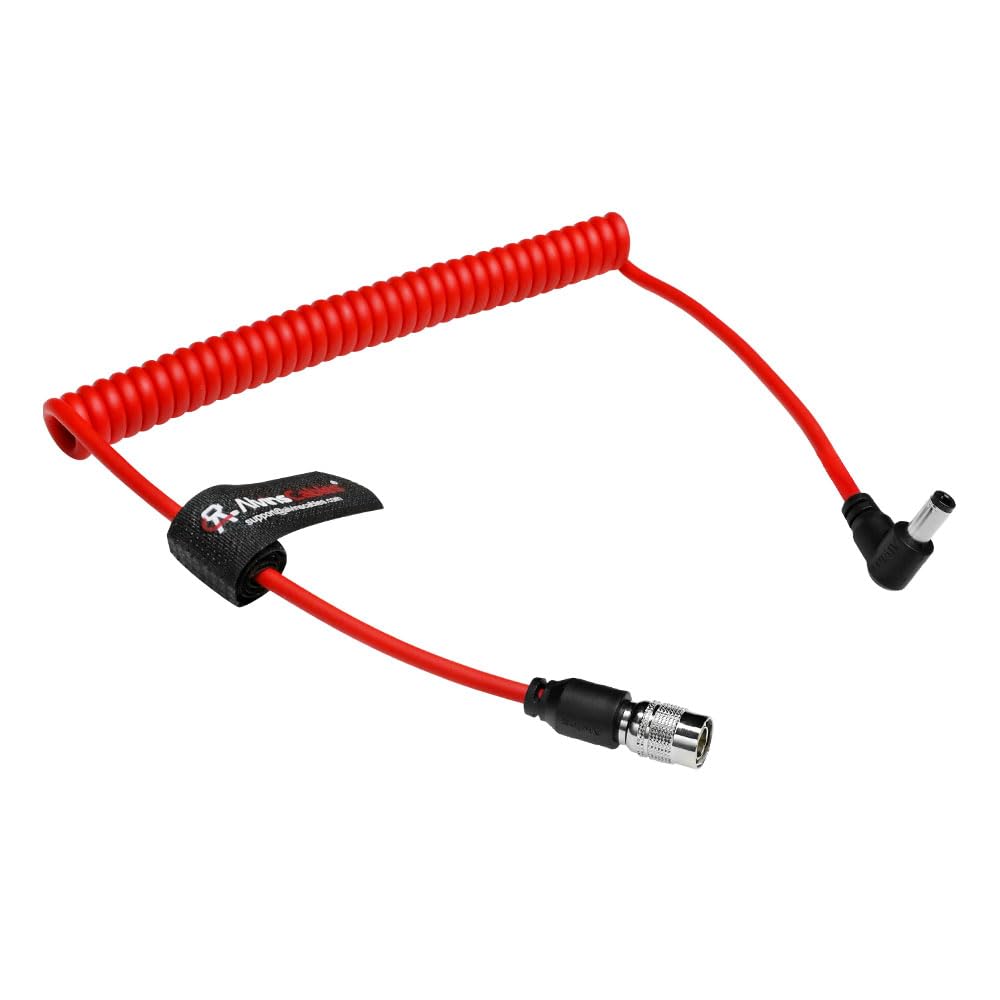 Alvin&#39;s Cables Ultra Soft DC to Hirose 4 Pin Power Coiled Cable for Sound Devices 633| 644| 688, Zoom F4|F8, ZAXCOM