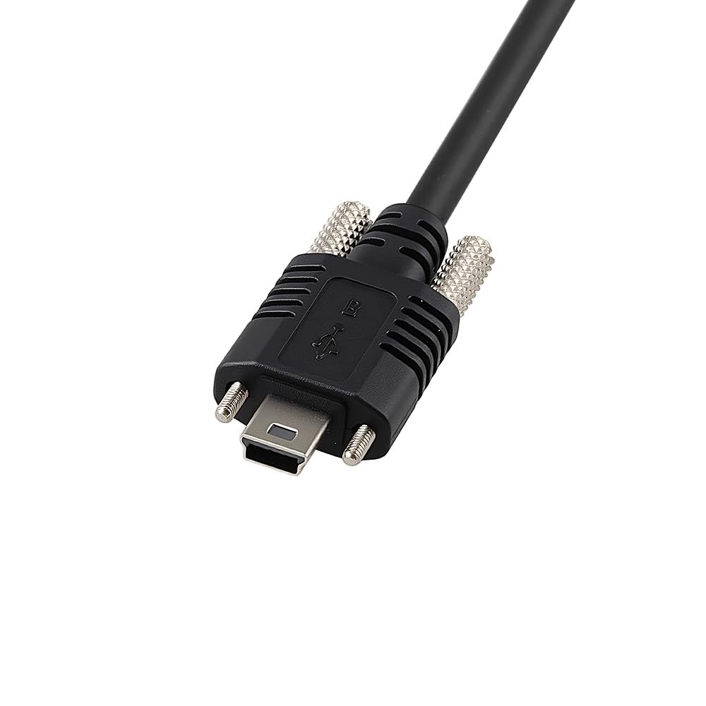 Alvin's Cables USB 2.0 Type-A to Locking Mini USB Cable, 13mm Dual-Screw Spacing for IDS Industrial Camera, High Flex Drag Chain Shielded