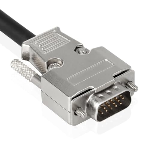 Alvin's Cables M12 A-Code 12 Pin Female to DB15 Power Trigger Data Cable for Cognex in-Sight Sensor Vision Systems CCB-PWRIO-MOD-05, High Flex