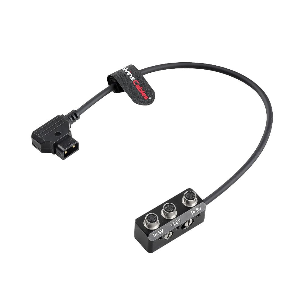 Alvin's Cables 1 to 3 Power Splitter Box Cable Dtap to 3 x Hirose 4 Pin Female Splitter Cable for Sound Devices 688 633, Zoom F4/F8/F8N Audio Recorders, 30cm/11.81in