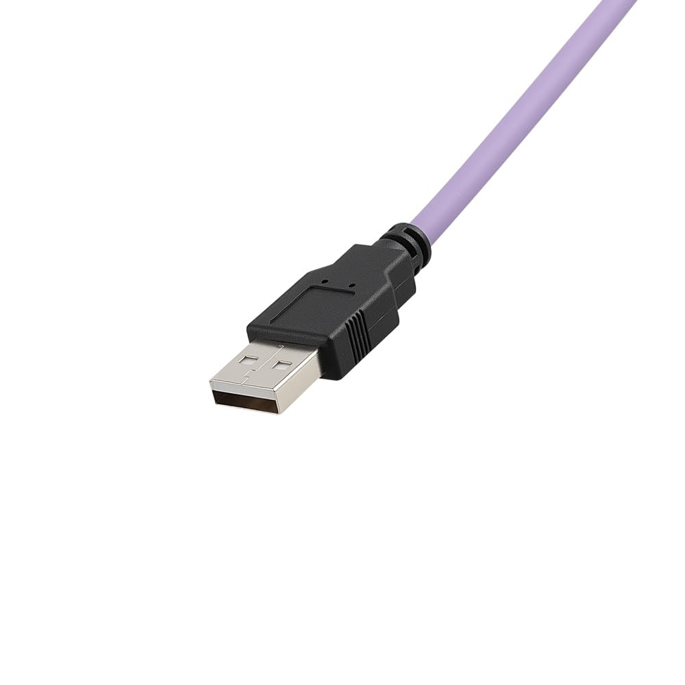 Alvin's Cables USB 2.0 Type-A to Locking Mini USB Cable, 15mm Dual-Screw Spacing for Daheng Industrial Camera, High Flex Drag Chain Shielded, Convex Port, 1m/3.3ft Purple