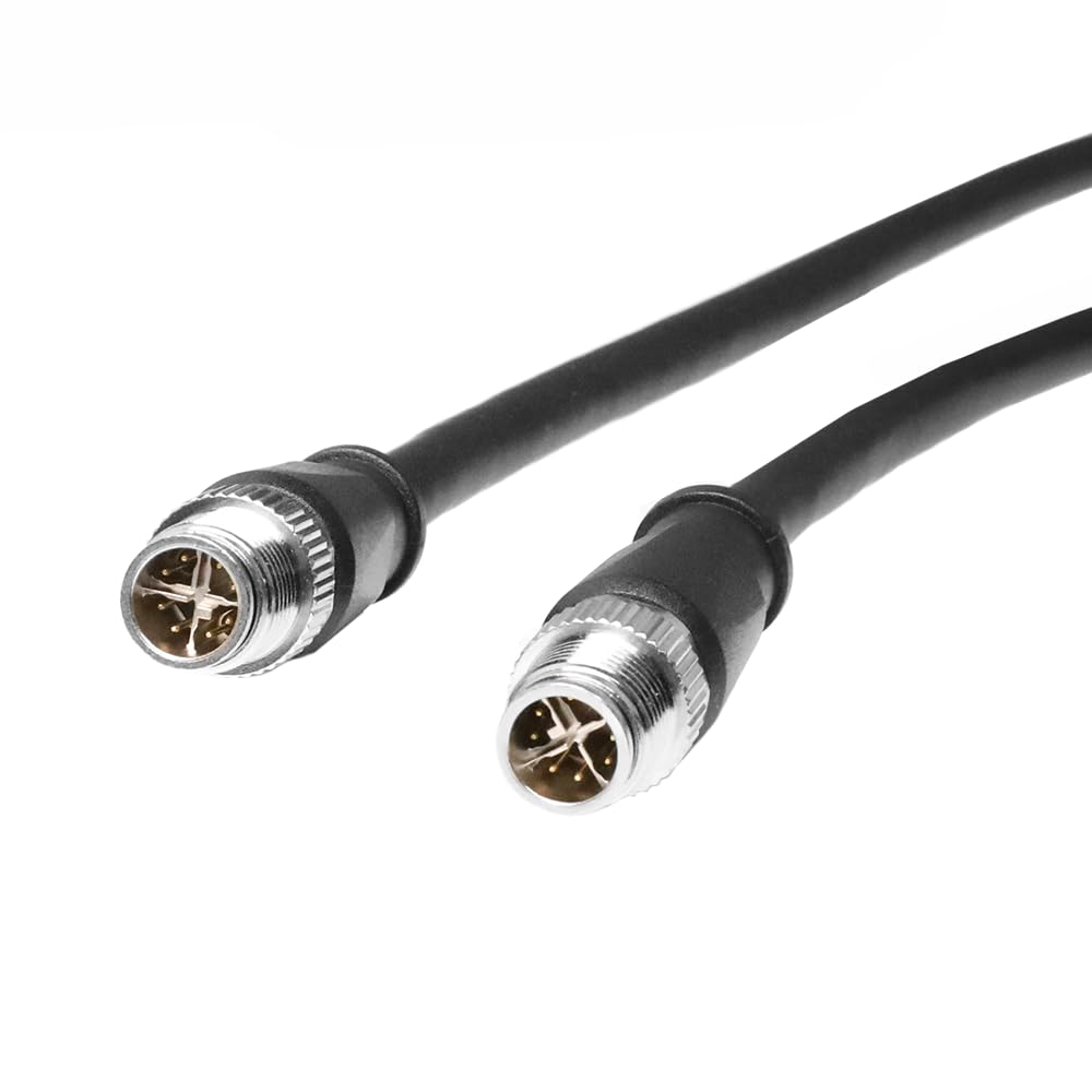 Alvin&#39;s Cables Cognex High Flex Cat6e Ethernet Cable,M12 X-Coded 8 Pin to 8 Pin Male Cable for Cognex Basler Industrial Camera,2m/6.6ft