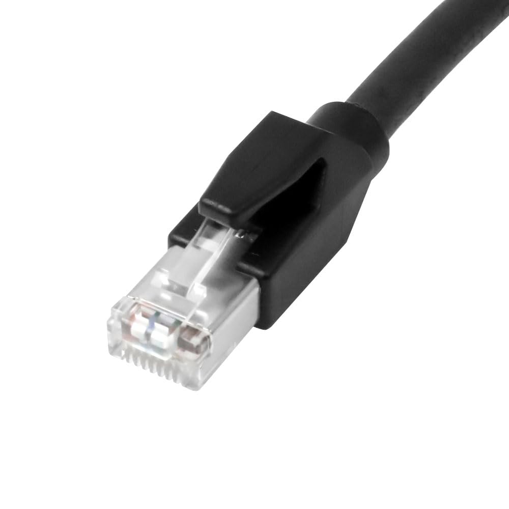 Alvin&#39;s Cables M12 X-Code 8 Pin Female to RJ45 Ethernet Cable Cat6a High-Flex Shielded for Cognex Keyence Basler Industrial Automation Fieldbus Module