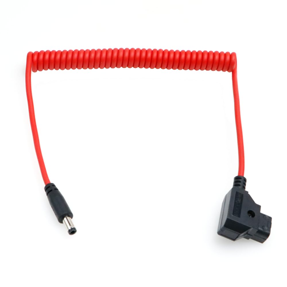 Alvin&#39;s Cables Dtap to DC Coiled Cable for Atomos Shinobi,Ultra Soft D-tap to 2.1 DC Power Cable for Blackmagic Design Video Assist,SmallHD 702,for Feelworld FW568 Monitor
