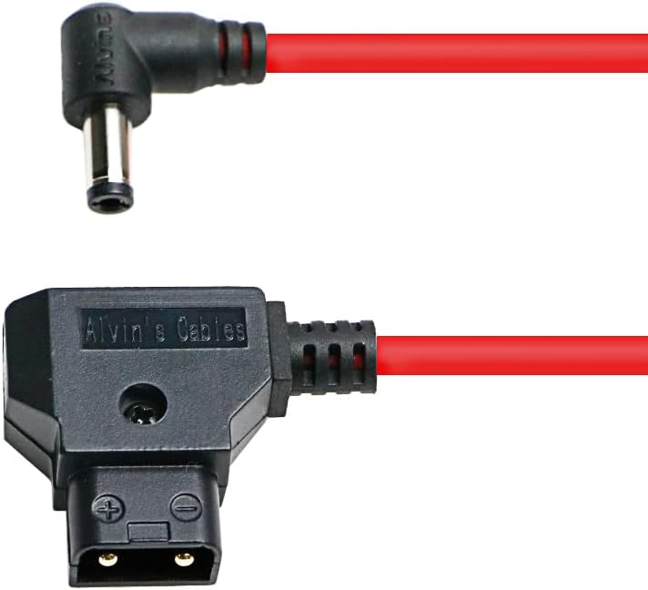 Alvin&#39;s Cables Dtap to DC Cable for Atomos Shogun,Ultra Soft D-tap to 2.1 DC Right Angle Power Cable for Blackmagic Design Video Assist,SmallHD 702,for Feelworld FW568 Monitor 60cm|23.6in