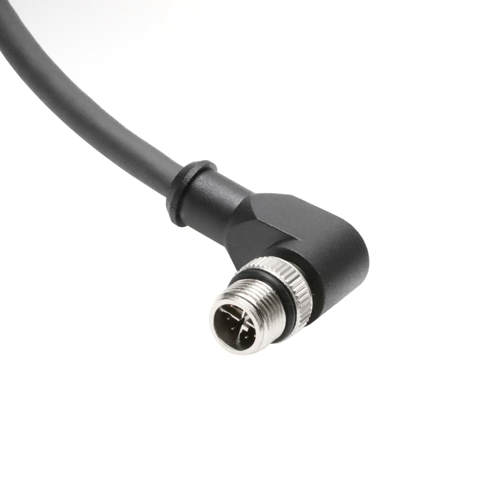 Alvin&#39;s Cables M12 X-Code 8 Pin Male to RJ45 Ethernet Cable for Cognex Keyence Camera, High-Flex Cat6a Cable for Industrial Automation, Fieldbus Module, Robotics, Right Angle